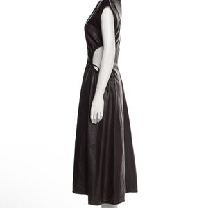 ASTR Faux Leather Midi Dress with Side Ties